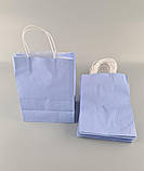 Пакет с ручками бумажный 28*19*11,5  ГОЛУБОЙ (25 шт), фото 2