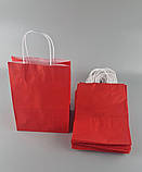 Пакет с ручками бумажный 28*19*11,5  КРАСНЫЙ (25 шт), фото 2