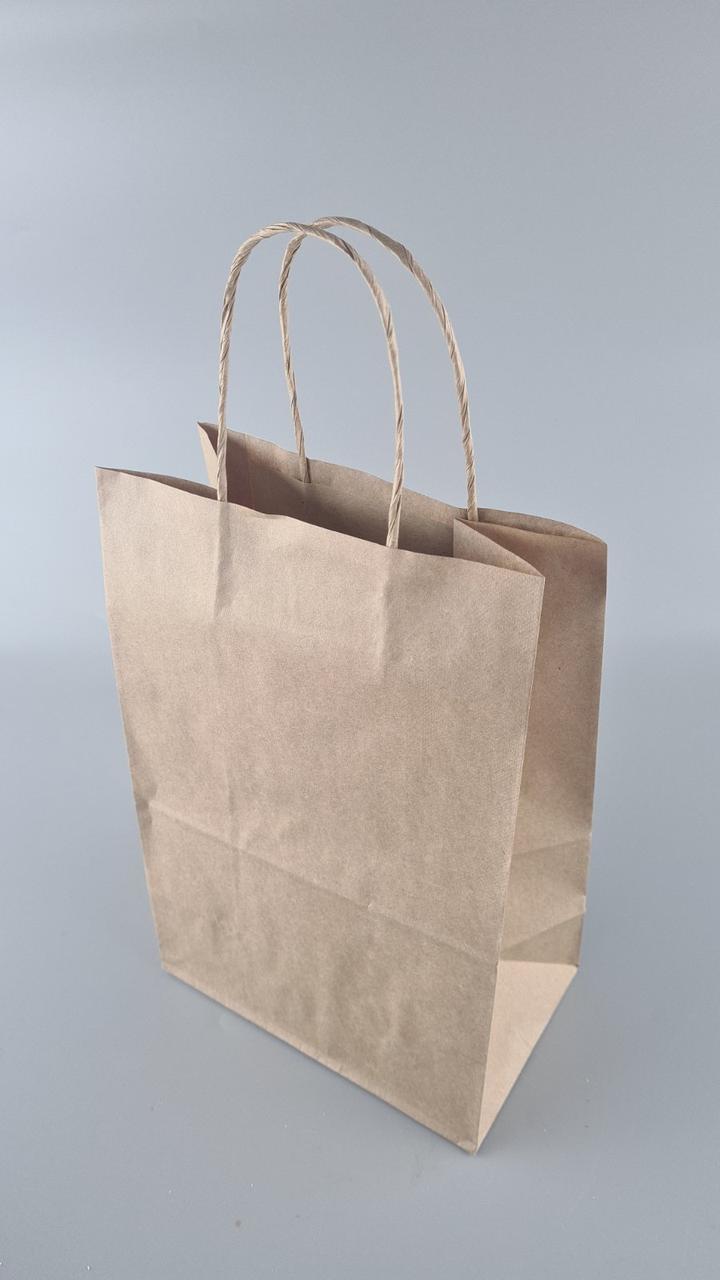 Пакет с ручками бумажный 28*19*11,5  коричневый №6 (25 шт), фото 1