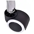 Круглий стілець на колесах без спинки SOLO, сидіння з екошкіри, пневматичний привід, обертання на 360 °, чорний, фото 3