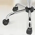 Стілець для майстра педикюру LUNA, сидіння з екошкіри, пневматичний привід, ролики з поліуретану, білий, фото 2