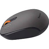 Бездротова миша Baseus F01A USB 2.4 ГГц 1600 DPI, тиха, сірий колір, для комп’ютера та ноутбука, фото 3
