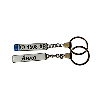 Брелок номер (Двосторонній) з ім'ям