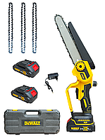 Аккумуляторная цепная пила для дров Веткорез с подачей масла Мощная цепная электропила для сада с бесключевой регулировкой цепи