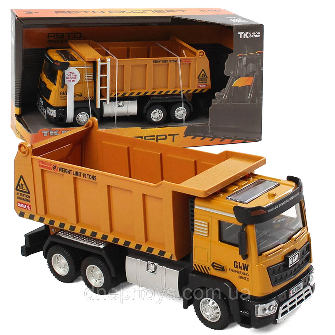 Спецтехніка дитяча вантажівка самоскид металопластик 1:40 звук світло 19*8,5*7см (TK-40693), фото 1