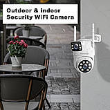 Зовнішня Wi-Fi IP-камера SZSINOCAM 720P з подвійним об’єктивом, кольоровим нічним баченням, AI-відстеженням руху, фото 8