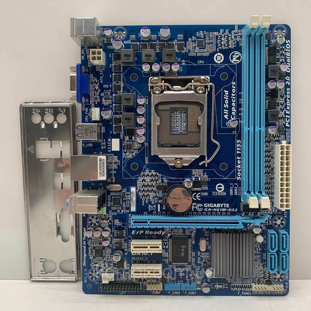 Материнська плата s1155 GIGABYTE GA-H61M-DS2 (Socket 1155,DDR3,б/у)