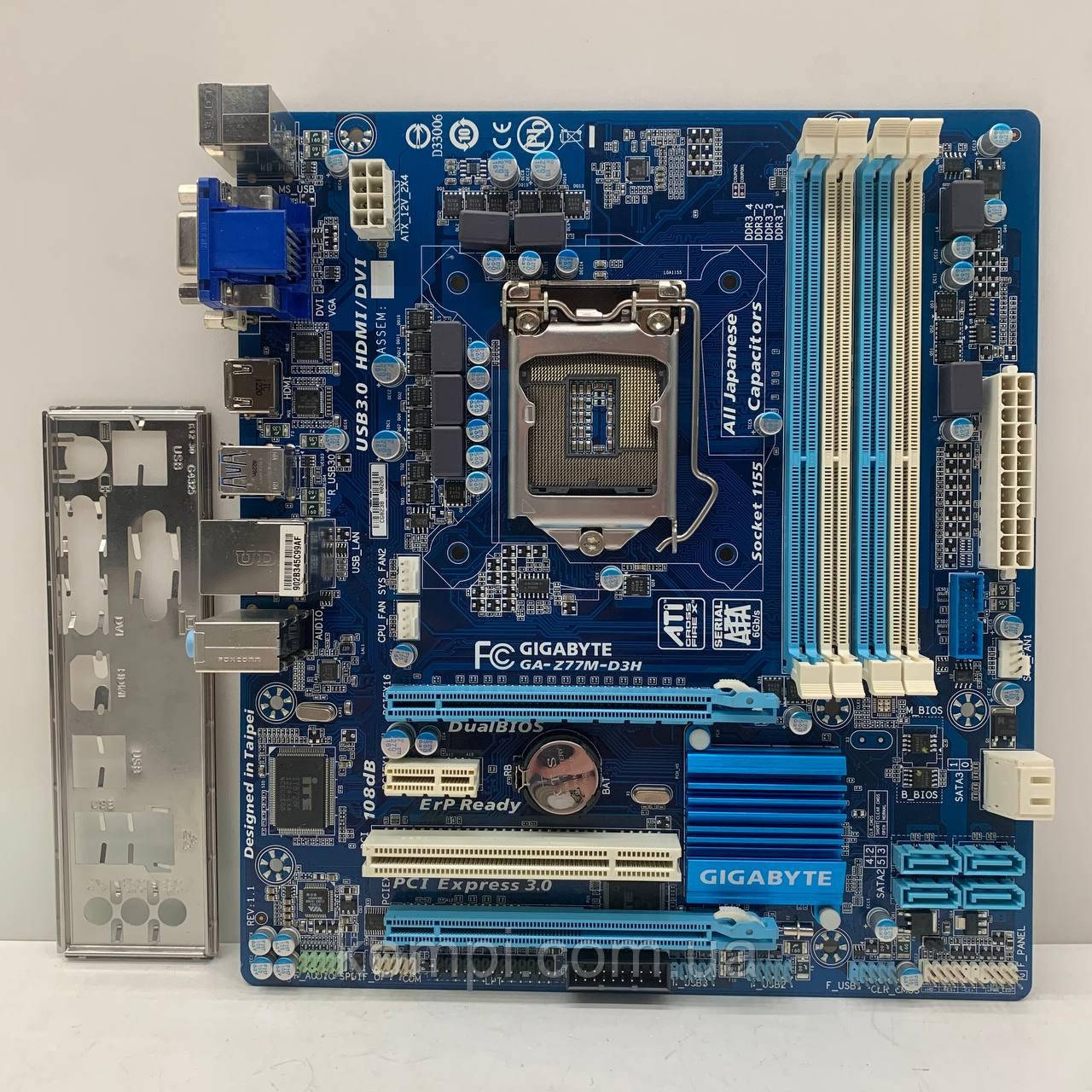 Материнська плата s1155 GIGABYTE GA-Z77M-D3H (Socket 1155, Z77, DDR3, б/у)