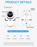 WiFi IP-камера YCC365Plus 3Мп з автостеженням, нічним баченням, поворотом 360°, двостороннім аудіо, підтримкою TF-карти (чорна), фото 11