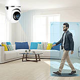 WiFi IP-камера YCC365Plus 3Мп з автостеженням, нічним баченням, поворотом 360°, двостороннім аудіо, підтримкою TF-карти (чорна), фото 3