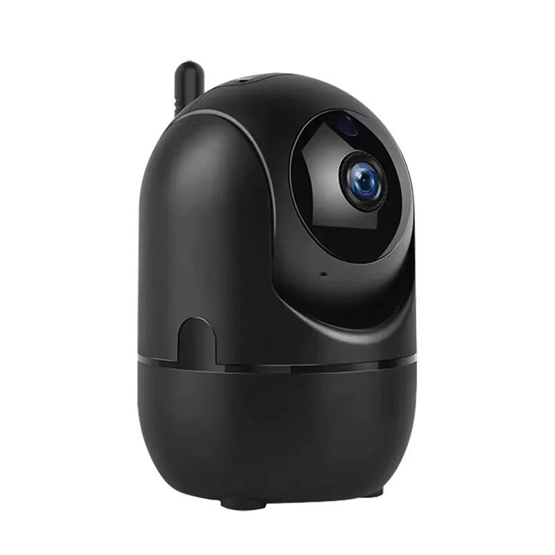 WiFi IP-камера YCC365Plus 3Мп з автостеженням, нічним баченням, поворотом 360°, двостороннім аудіо, підтримкою TF-карти (чорна)
