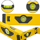 Будівельний багатофункціональний складний вимірювач рівня Profter 600мм 3-х рівневий алюмінієвий рівень, фото 4