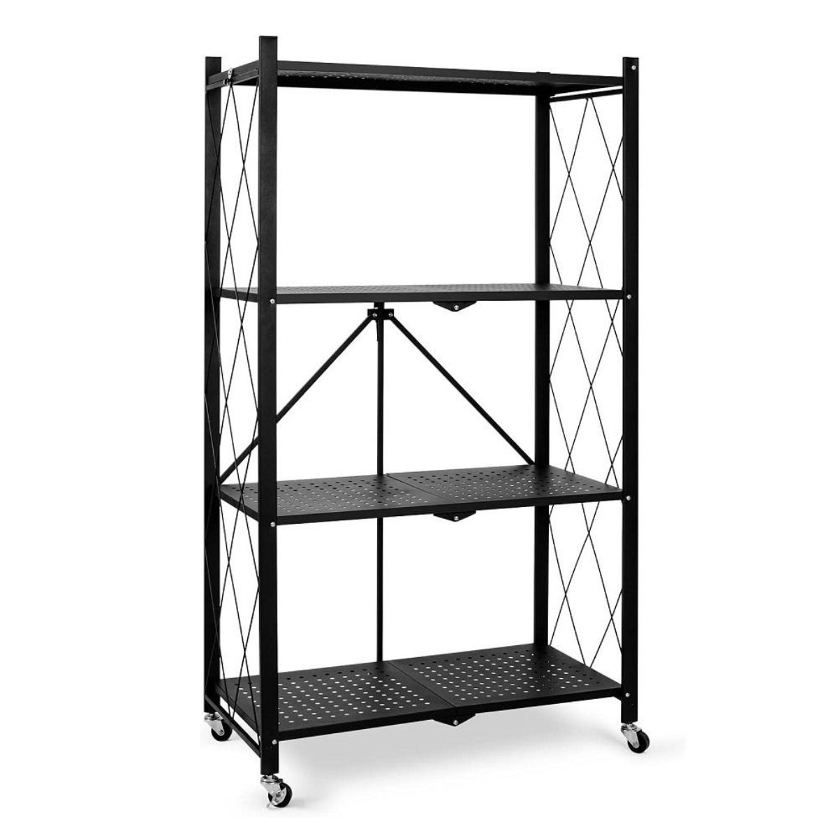 Етажерка на колесах Modern Home "Loft" 4 яруси 72 х 34 х 120 см (R100105-BL) Чорна