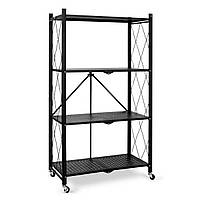 Етажерка на колесах Modern Home "Loft" 4 яруси 72 х 34 х 120 см (R100105-BL) Чорна
