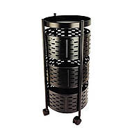 Етажерка на колесах Modern Home "Sphere" 3 яруси 34 х 60 см (R100101-BL) Чорна