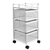 Етажерка на колесах Modern Home "Cube" 3 яруси 27 х 65 см (R100111-W) Біла