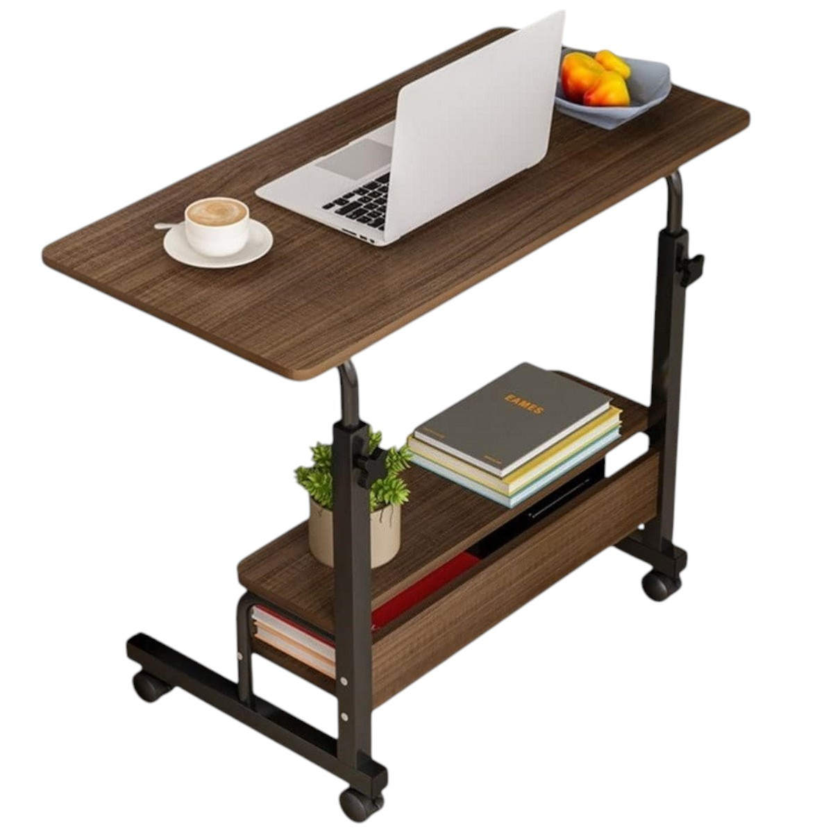 Стіл комп'ютерний на коліщатках з регулюванням висоти Laptop Table 80 х 40 х 69-90 см (M50259M-BR)