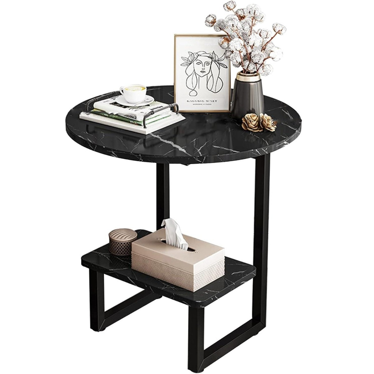 Стіл журнальний Modern Home 2 яруси 40 х 40 х 56 см (M50273-BL) Чорний