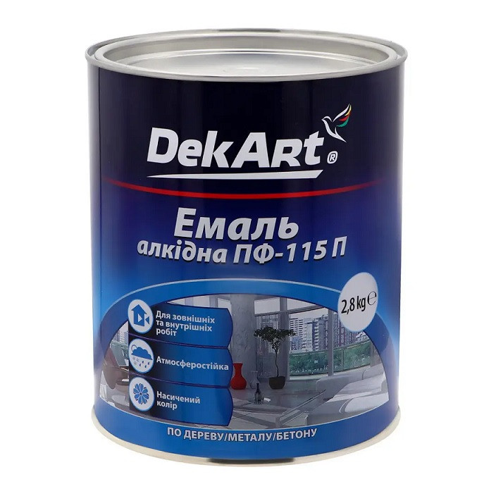 Емаль алкідна DekArt світло-зелена 2.8 кг ПФ-115П, фото 1