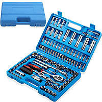 Універсальний набір інструментів 108 предметів у кейсі (1/4" та 1/2") / Набір торцевих головок та ключів