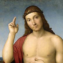 Картина на полотні "Рафаель, Благословення Христа, Raphael Santi, Christ Blessing ", 60×43см, фото 6