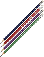 Олівець чорнографітний з гумкою(HB, асортимент дизайнів) Buromax Metallic BM.8507