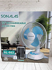 Портативний акумуляторний вентилятор із сонячною батареєю SONALAS SL-662