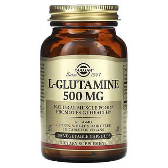 Solgar L-Glutamine 500 mg 100 рослинних капсул