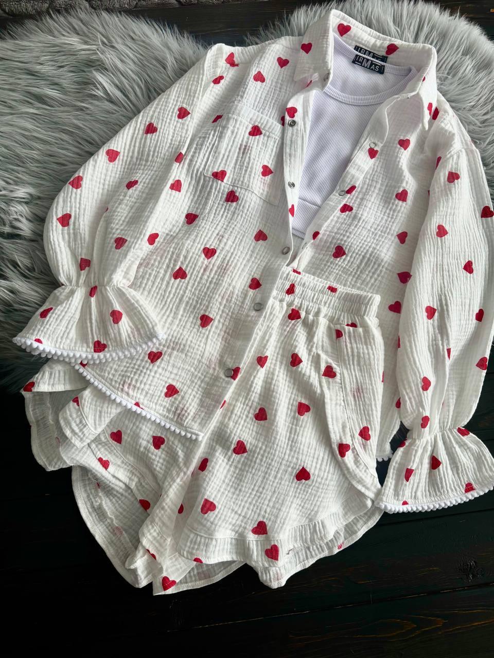 Комплект СЕРЦЯ червоний, фото 1