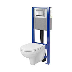 КОМПЛЕКТ С44: ІНСТ СИС-МА SYSTEM 40  MEХАН+ CERSANIA 414 з дюр сид LIFT+ кнопка змиву ENTER II хром