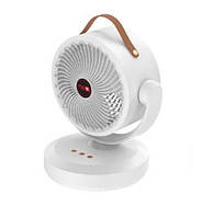 Вентилятор акумуляторний Mini fan VU-05 FS-25 LED автообертання Білий