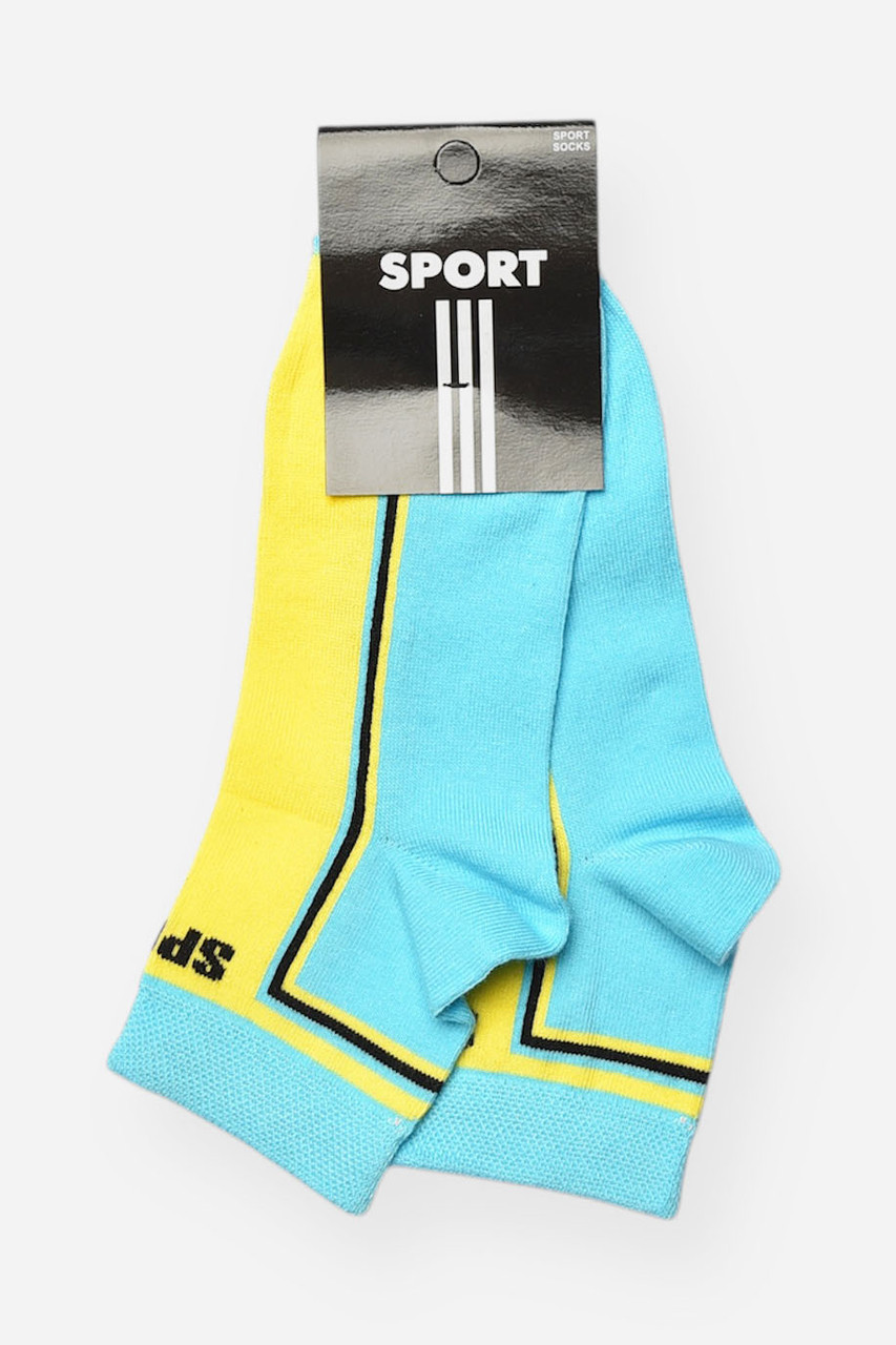 Шкарпетки жіночі демісезонні жовто-блакитного кольору р.36-41 202807S, фото 1