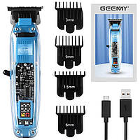 Машинка для стрижки волосся і бороди + 4 насадки, від USB, GEEMY GM8007 DS