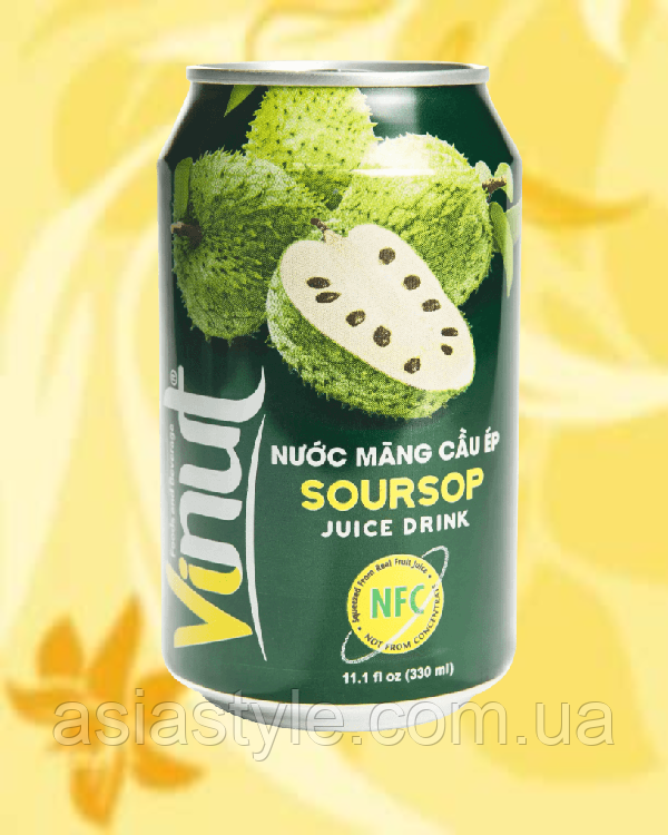 Напій на основі соку саусепу 35%, Beverage based on soursop juice 35%, Vinut, 330мл* 24шт, АФ, фото 1