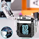 USB запальничка дугова з ліхтариком у водонепроникному корпусі US-744U3, фото 4