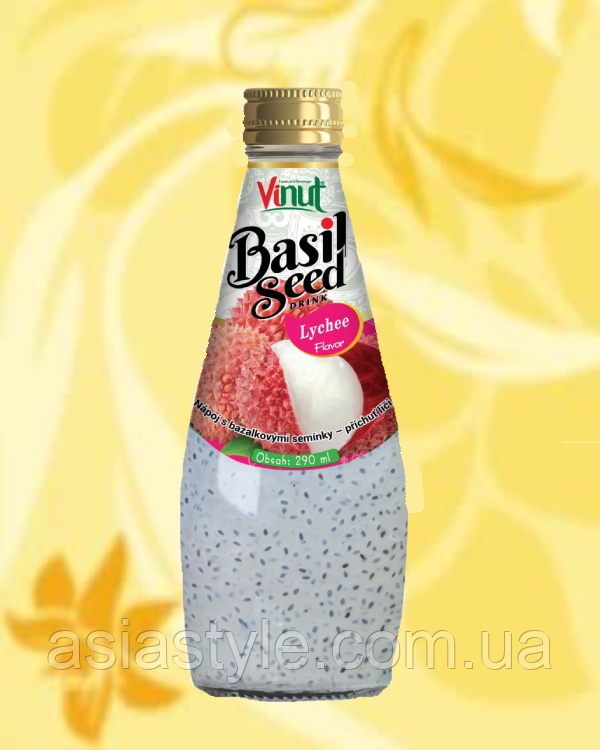 Напій на основі соку лічі та насінням базиліку, Drink based on lychee juice and basil, Vinut, 290 мл* 24шт, АФ