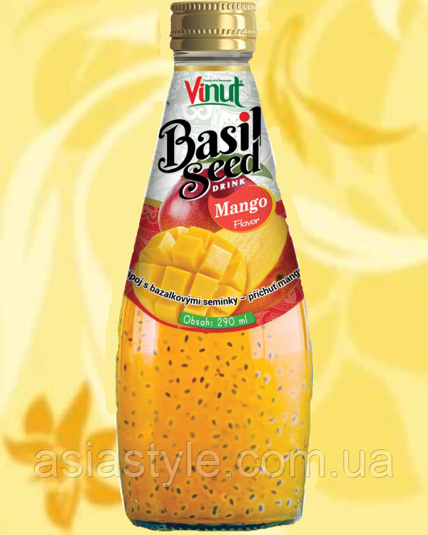 Напій на основі соку манго та насінням базиліку, drink based on mango juice and basil, Vinut, 290 мл* 24шт, АФ