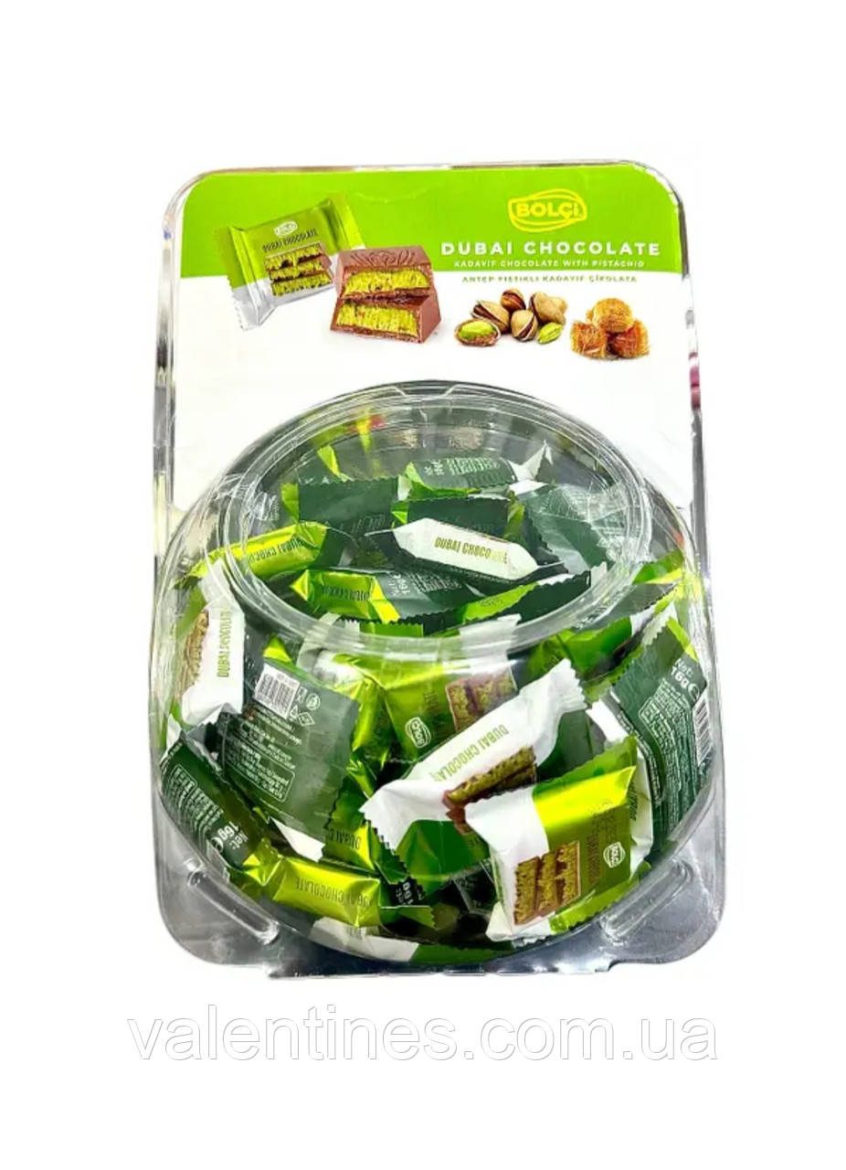 Дубайський шоколад із фісташкою і тістом канафоном "Bolci 75 шт"., фото 1