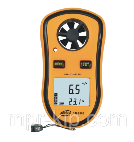 Цифровий анемометр Benetech GM8908 (ТAM817) ( 0,7-30м/с) (шаг вимірювання - 0,1 м/с) з вимірюванням температури