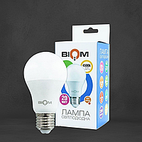 Світлодіодна лампа BIOM A80 20W E27 4500К нейтральний білий