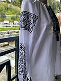 Вишиванка окружність грудей 126 см.білого кольору шифон розмір 54, фото 2