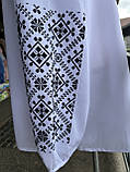 Вишиванка окружність грудей 126 см.білого кольору шифон розмір 54, фото 5