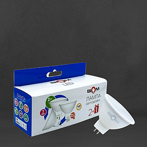 Мультіпак 3шт!  Лампи BIOM MR16 7W цоколь GU5.3 4000К нейтральний білий, фото 1