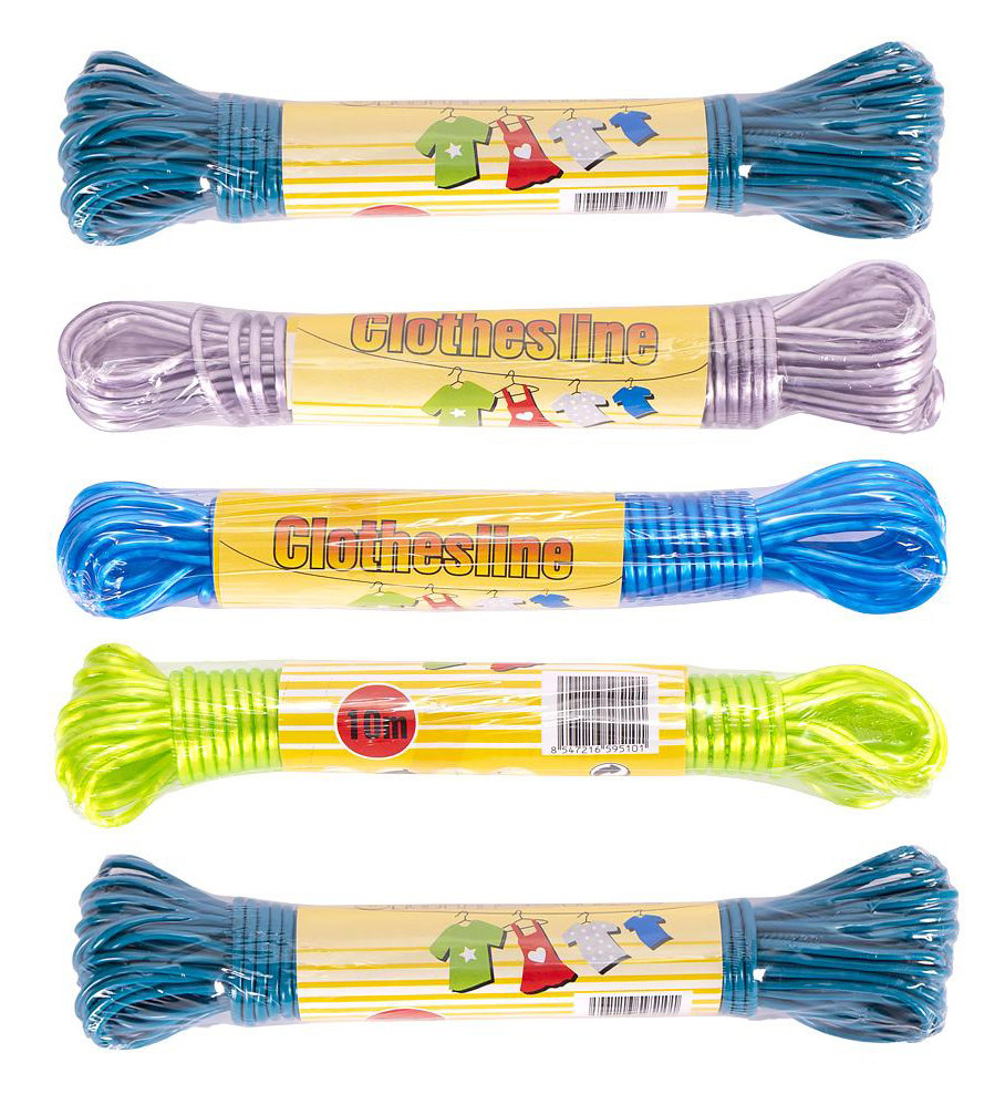 Білизняний шнур кольоровий 10 м 5 шт