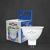 Точкова Світлодіодна Лампа BIOM MR16 7W цоколь GU5.3 3000К теплий білий