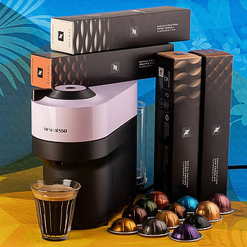 Набір Pop Summer (капсульна кавомашина Nespresso Vertuo Pop Lavender лавандово-фіолетовий і 52 капсули)