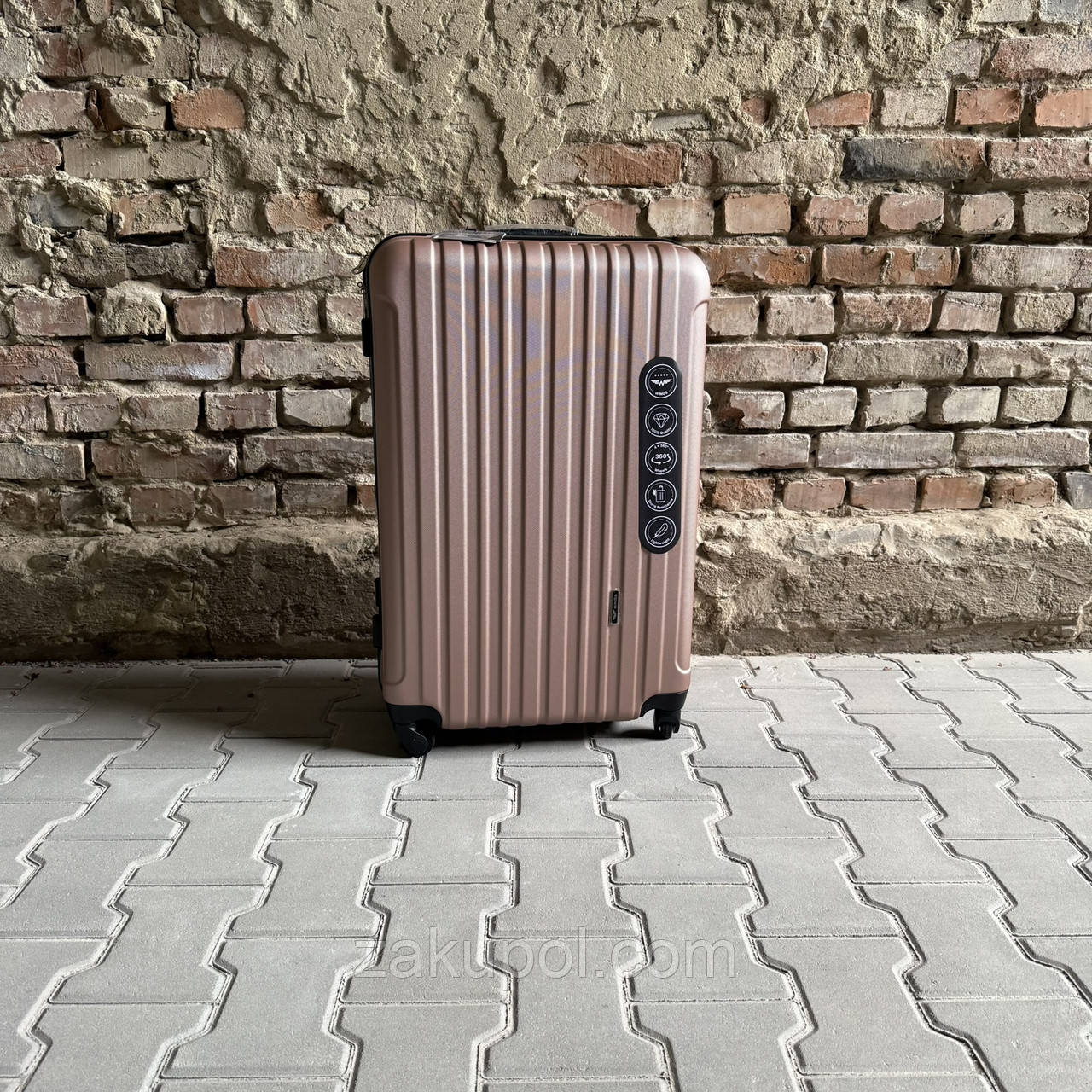 Валіза дорожня велика з розширенням Wings 2011 L Рожеве золото