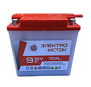 Акумулятор мото кислотний, заливний Электро-Исток 12V, 9Ah (Розмір 140 х 85 х 140)