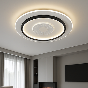Кругла Led люстра 96W з пультом до 18 м² чорний/білий корпус (SY-16079/500 BK+WH)