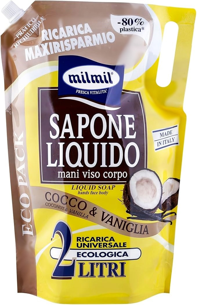 Рідке мило для рук  MilMil Cocco&Vaniglia  (кокос і ваніль) 2 л.
